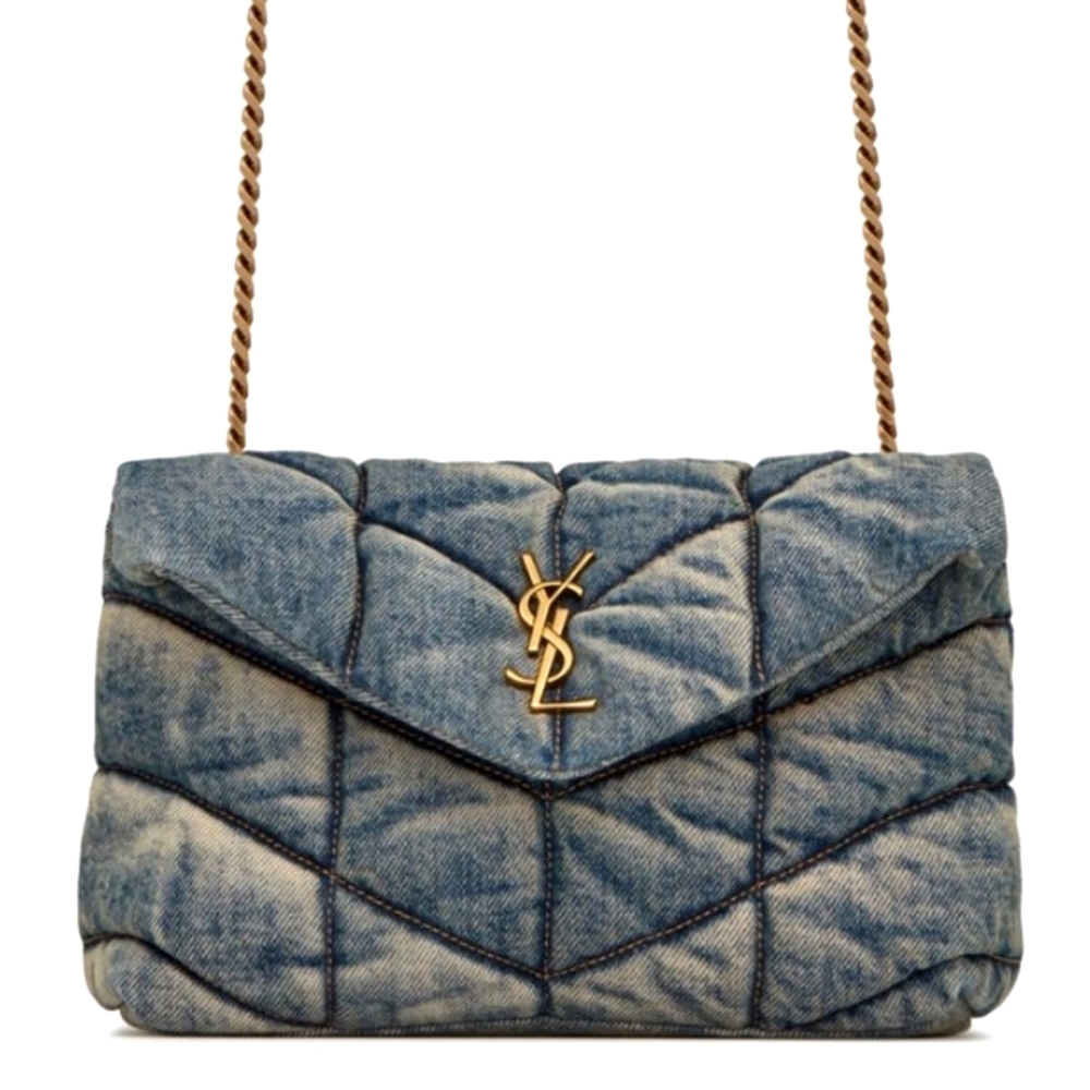 🚫Sold!🚫-SAINT LAURENT DENIM TOY PUFFER BAG - Picture 1 of 10